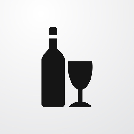 wine bottle and glass icon illustration isolated vector sign symbolのイラスト素材