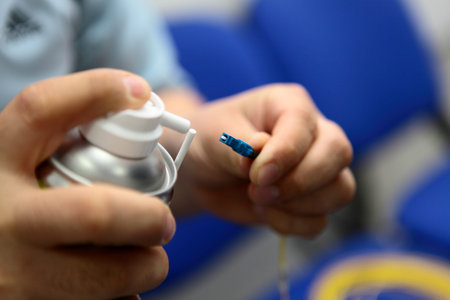 Engineer cleaning of an optical fiber