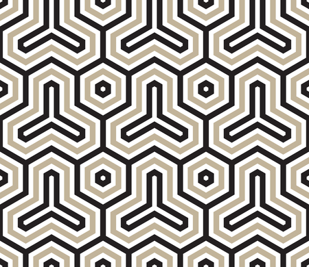 Hexagon. Decorative pattern for the background, tile and textiles. It is assembled from modular parts. Vector. Seamless.のイラスト素材