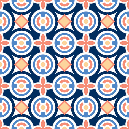 Decorative pattern for the background, tile and textiles. It is assembled from modular parts. Vector. Seamless.のイラスト素材