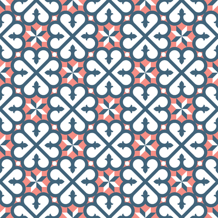 Decorative pattern for the background, tile and textiles. It is assembled from modular parts. Vector. Seamless.のイラスト素材