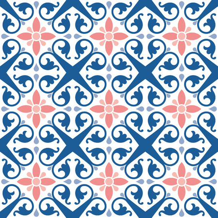 Decorative pattern for the background, tile and textiles. It is assembled from modular parts. Vector. Seamless.のイラスト素材