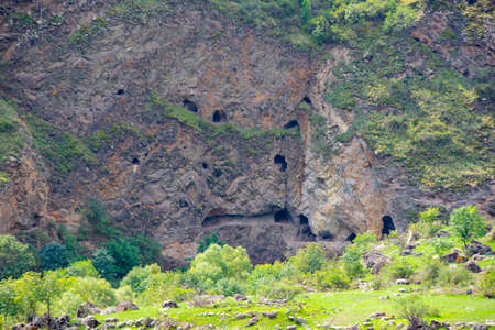 landscapes near the vardzia cave complex in Georgiaの写真素材