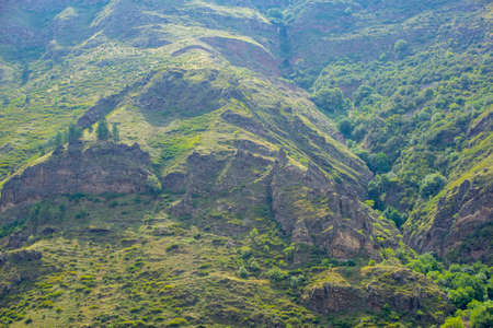 picturesque landscapes near the Vardzia cave complex in Georgiaの写真素材