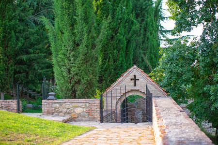 very ancient Georgian monastery in Sighnaghi in Georgiaの写真素材