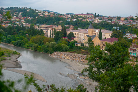 view of the rivers from the hill in kutaisi
