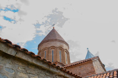 very old church with a tiled roof