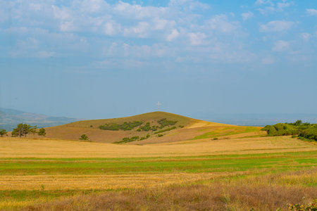 picturesque fields and mountains in georgia in summer