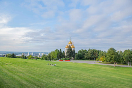 well-groomed park on Mamayev Kurganの写真素材