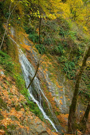 The Seven Beauties Waterfall is located near the city of Gabala