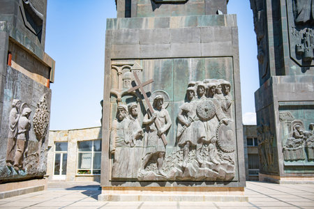 Bronze stones reflect events from the life of Jesus Christ