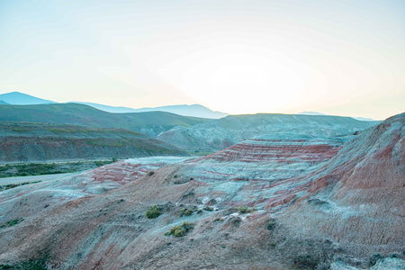 The colored mountains of Khizi in Azerbaijan are very beautiful