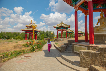 The Golden Abode of Buddha Shakyamuni in the city of Elistaの写真素材