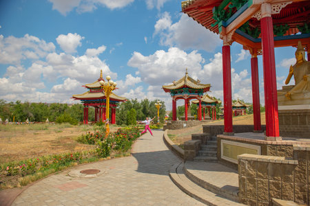 The Golden Abode of Buddha Shakyamuni in the city of Elistaの写真素材