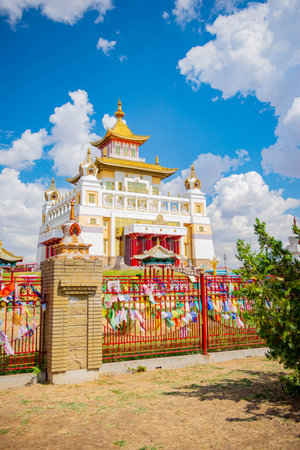 Old Khurul Buddhist temple in the city of Elistaの写真素材