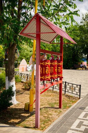 The city of Elista is a pagoda of seven days beautifulの写真素材