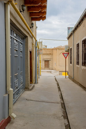 A street in the city of Bukharaの写真素材