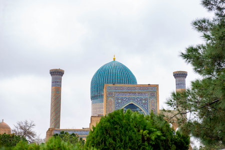Samarkand Square is the most famous registanの写真素材