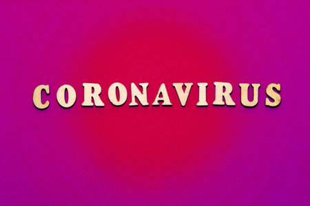 Coronavirus. Inscription on pink background. Virus Pandemic Protection Concept.