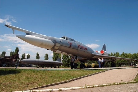 In Saratov in a museum open-air we see the distant plane áîìáîðäèðîâùèê TU-22KD
