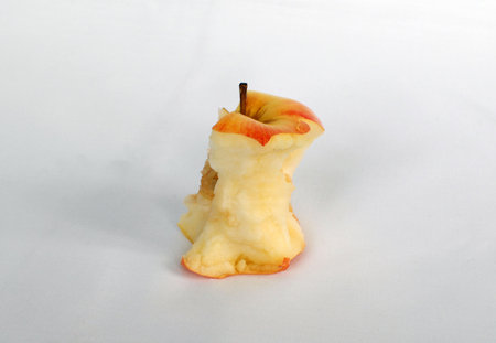 On a white background ripe juicy apples layの写真素材