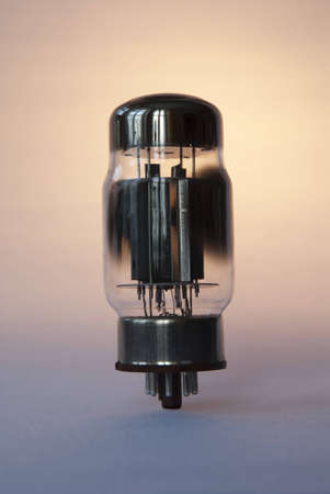 Electronic lamp on a bright yellow background.の写真素材