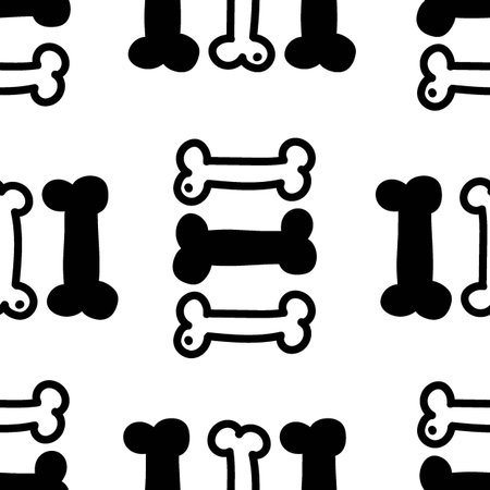 Dog bones. Funny children's seamless pattern. Can be used in textile industry, paper, background, scrapbooking.Vector.のイラスト素材