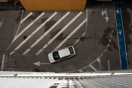 Parking lot. Car from the top.の写真素材