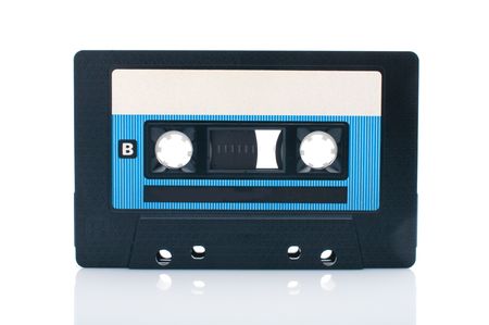 Old Grungy cassette tape isolated over white backgroundの写真素材
