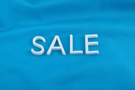 Sale letters  on  blue backgroundの写真素材