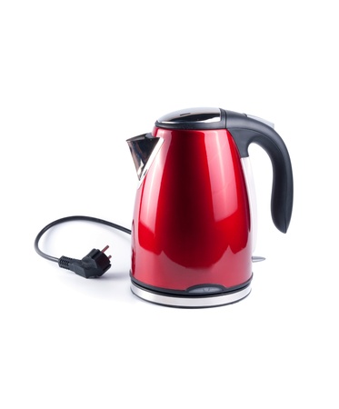 Electric kettle isolated on white backgroundの写真素材