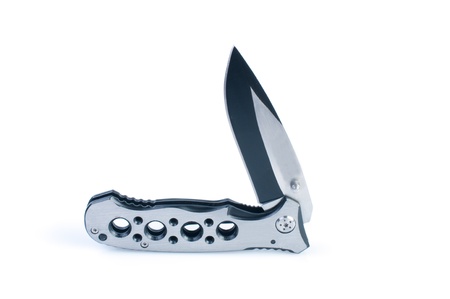 Pocket folder knifen on white backgroundの写真素材