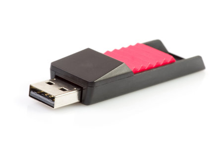 Usb flash drive on the white background