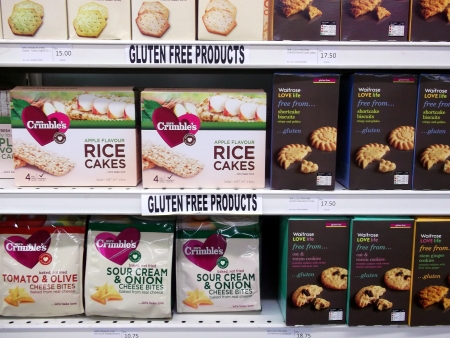 Gluten Free  Products on Display in a Storeのeditorial素材