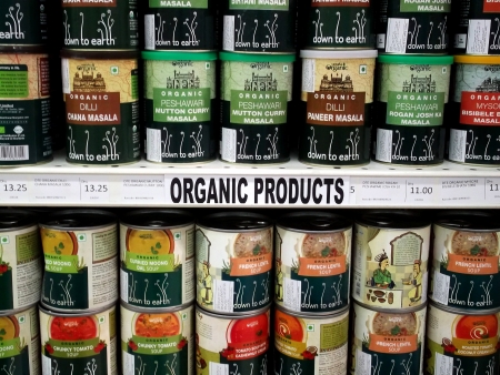 Organic Products on Display in a Storeのeditorial素材