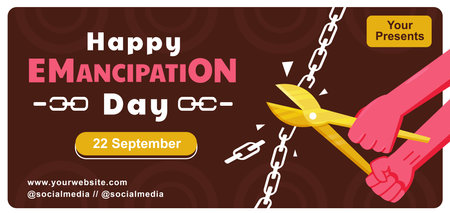 Happy Emancipation Day, break the lock with pliers. Perfect for eventsのイラスト素材