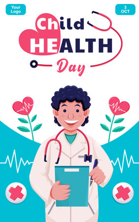 Child Health Day, Little doctor. Suitable for eventsのイラスト素材