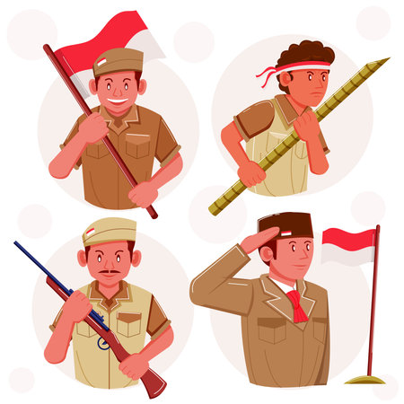 Indonesian Independence Hero August 17thのイラスト素材