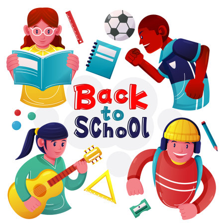 Back to school, vector illustratorのイラスト素材