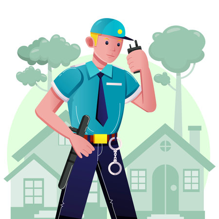 Security secures housing complexのイラスト素材