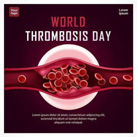 World Thrombosis Day. Blockage of blood vessels. 3d vector, suitable for health, design elements and eventsのイラスト素材