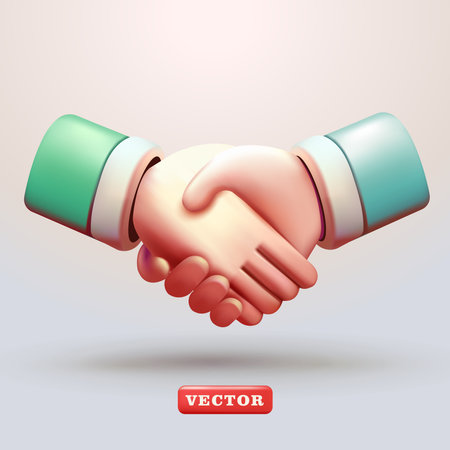 Handshake, 3d vector. Perfect for business, job fairs and networkingのイラスト素材
