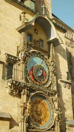 PRAGUE, CZECH REPUBLIC, SEPTEMBER 9, 2019: Prague Astronomical Clock or Orloj medieval gothic,...
