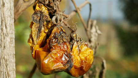 Tomato rotten mold fungi farm farming bio organic rot rust vegetables plant cultivation greenhouse...