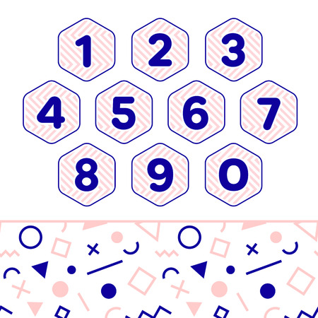 Number set   element. Vector design templateのイラスト素材