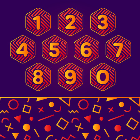 Number set logo element. Vector design templateのイラスト素材