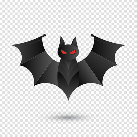 Halloween bat icon for horror holiday. Isolated on transparent background. Vector Illustration for Happy Halloweenのイラスト素材