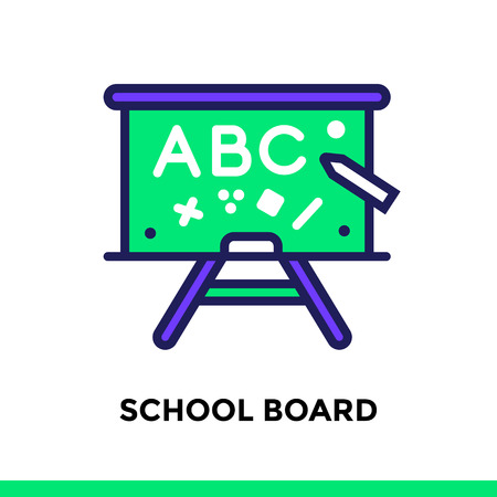 Linear SCHOOL BOARD  icon for education. Pictogram in outline style. Vector modern flat design element for mobile application and web designのイラスト素材