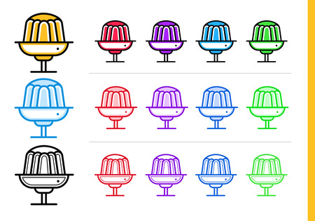 Linear icon PUDDING of bakery, cooking. Premium quality outline symbol for web graphics and printのイラスト素材