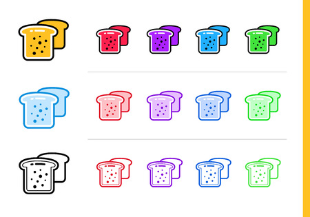 Outline TOAST icon in different colors. Vector elements suitable for website, mobile application and presentationのイラスト素材